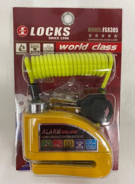 World Class Locks 110 Db Sarı Alarmlı Disk Kilidi