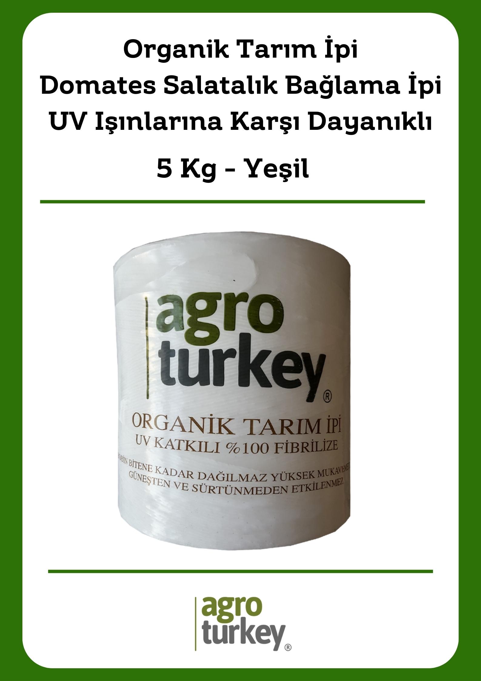 Agro Turkey Organik Tarım İpi -domates Bağlama İpi -5 Kg -yeşil