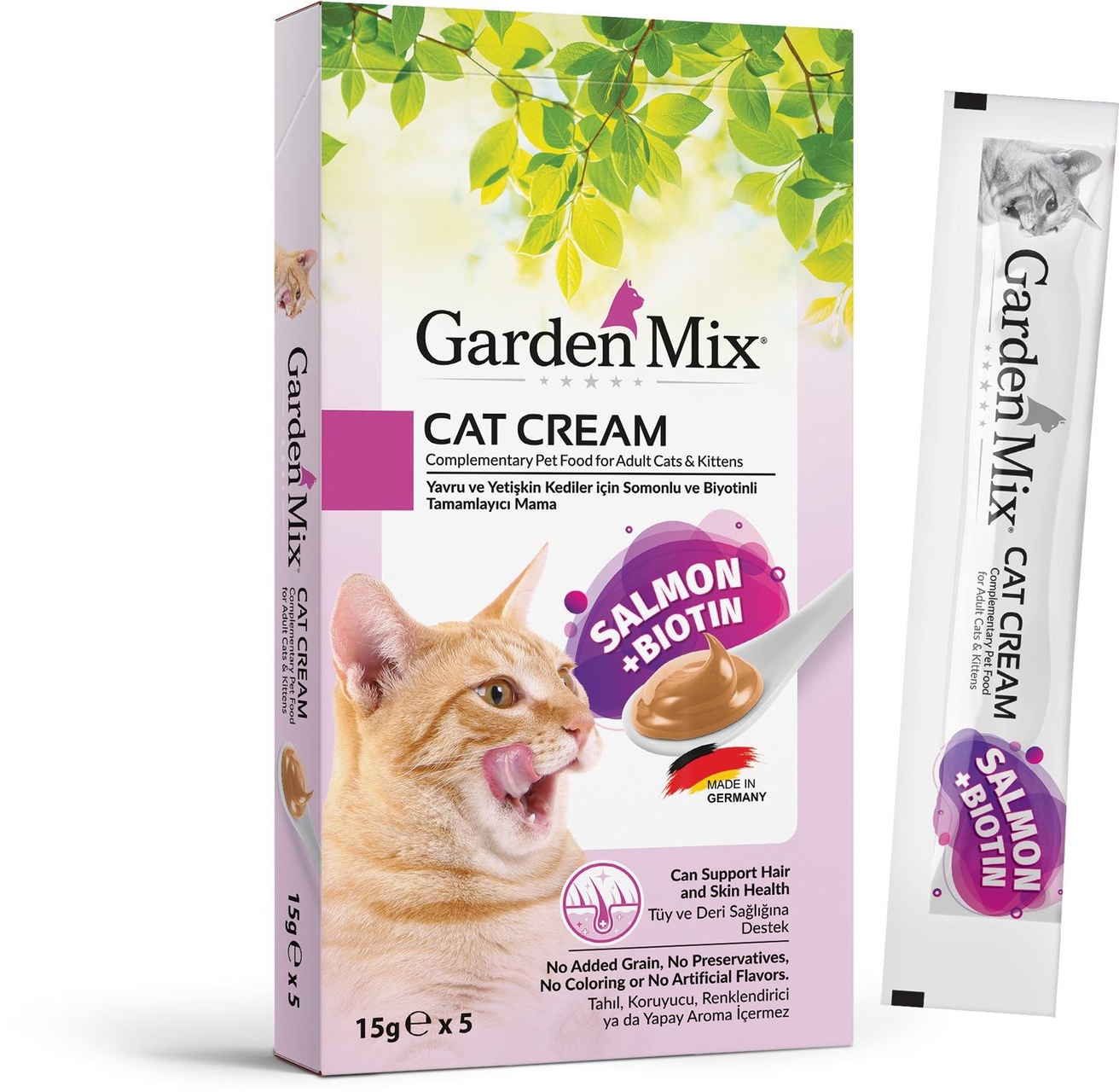 Garden Mix Somon ve Biotinli Kedi Kreması 5 x 15 G