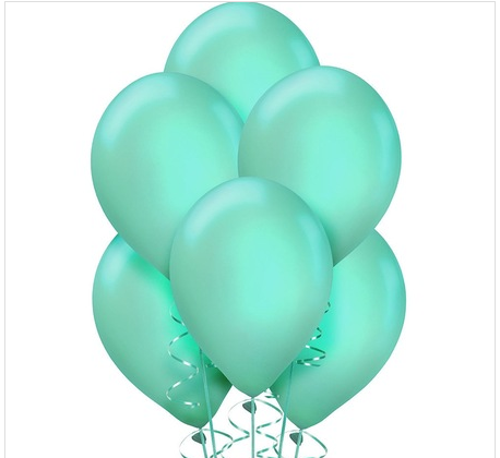 Balon Su Yeşili Metalik Balon 100 Adet