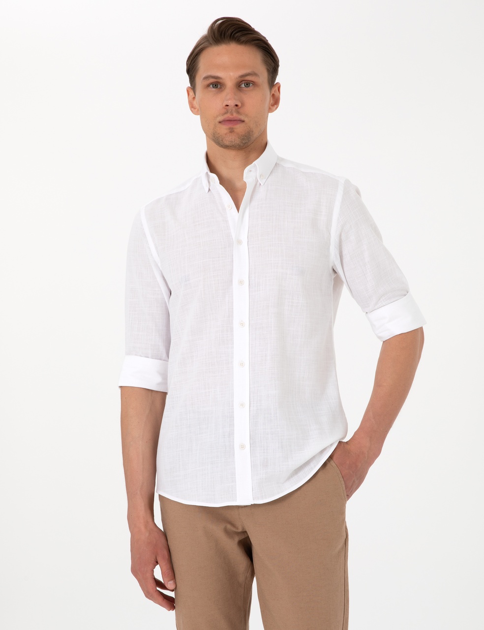 Pierre Cardin Erkek Beyaz Gömlek Desenli 50307025-vr013 Beyaz ürün görseli
