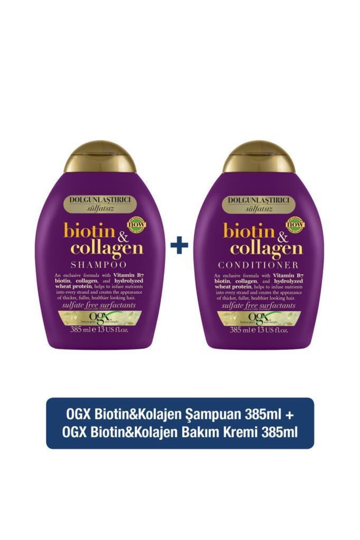 OGX Dolgunlaştırıcı Biotin & Kolajen Sülfatsız Şampuan 385 ML + Bakım Kremi