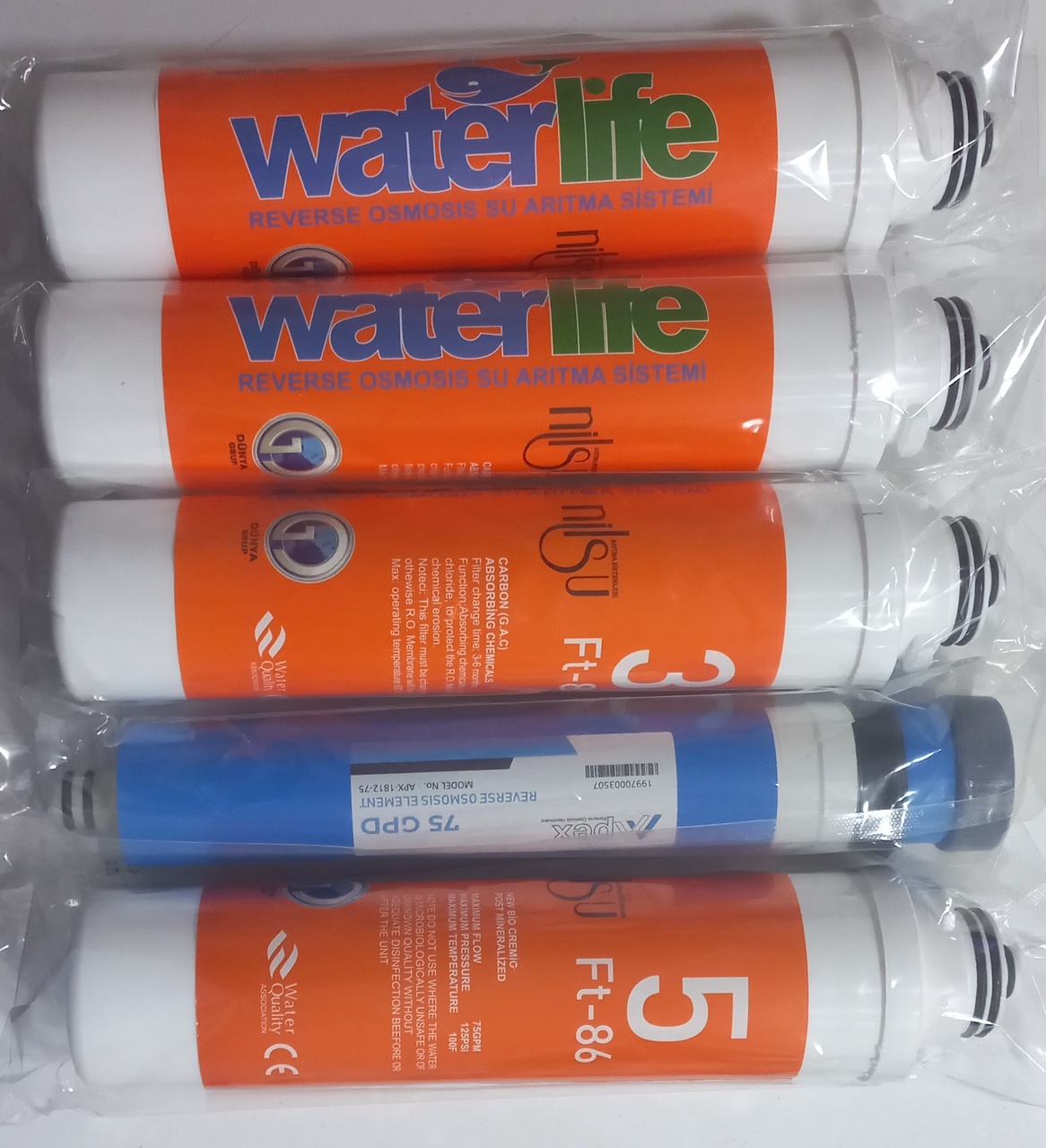 Waterlife Filtre 5 Li Değişim Takımı (APEX Membran)