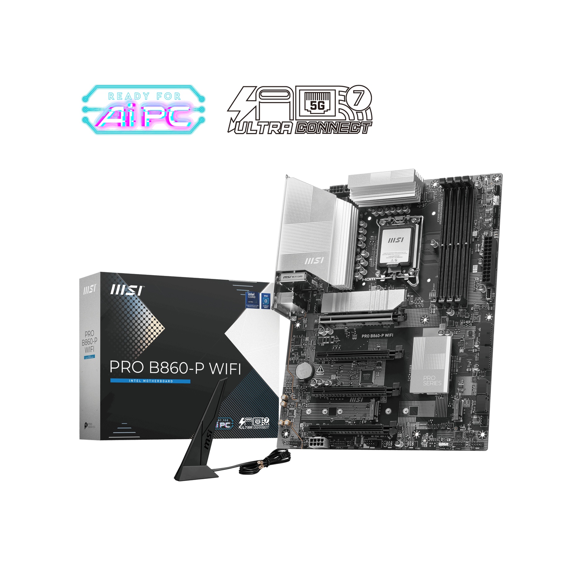 MSI PRO B860-P WIFI 8600MHz (OC) DDR5 Soket LGA1851 M.2 HDMI DP Thunderbolt ATX Anakart