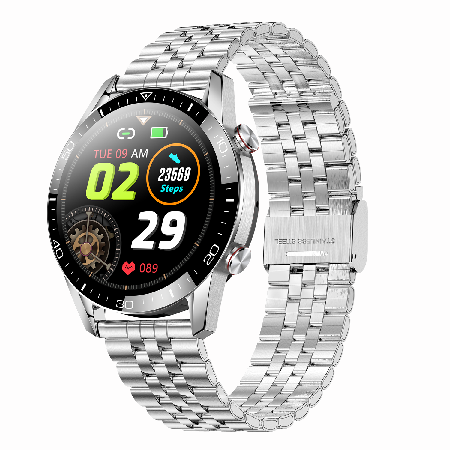 Zcwatch ZC-V1221 Çelik Kordonlu Akıllı Saat (Distribütör Garantili)