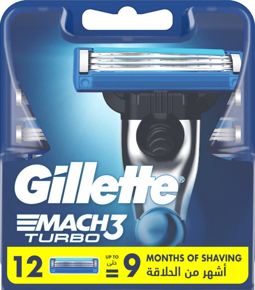 Gillette Mach3 Turbo Yedek Tıraş Bıçağı 12'li