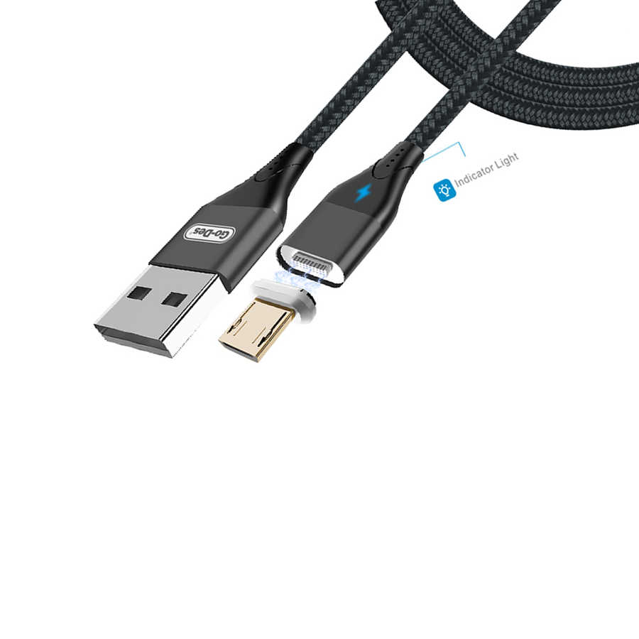Go Des GD-UC502 Magnetik Micro USB Kablo 3A Mıknatıslı Şarj Kablosu 100 cm Data Kablo ZORE-258865