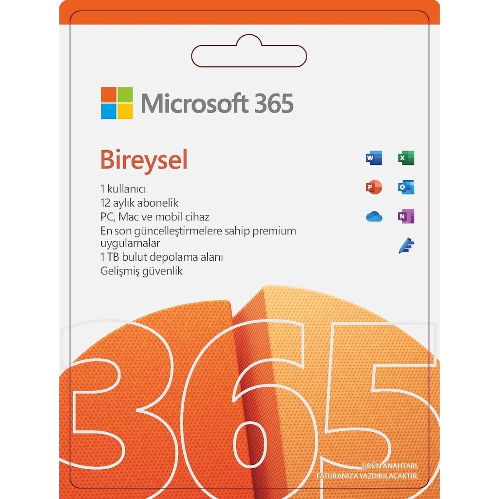 Microsoft 365 Bireysel Türkçe - Kutu Lisans 1 Yıl (561279339)