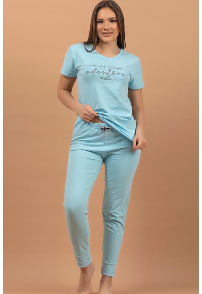 Kadın Pijama Takımı Mavi Kısa Kollu Bayan Pijama Takımı Mavi (536535952)