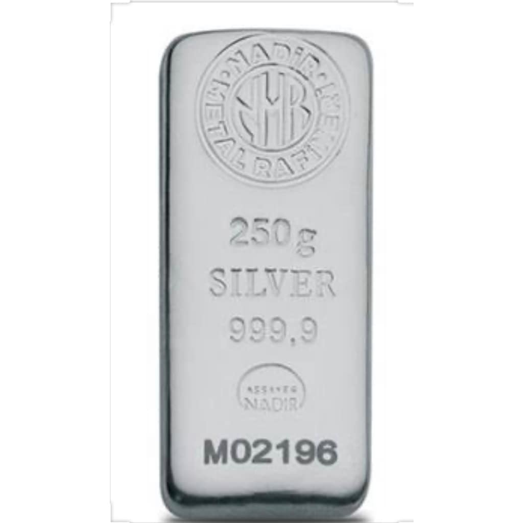 Nadir 250 G 999.9 Nadir Metal Faturalı Sertifikalı Külçe Gümüş