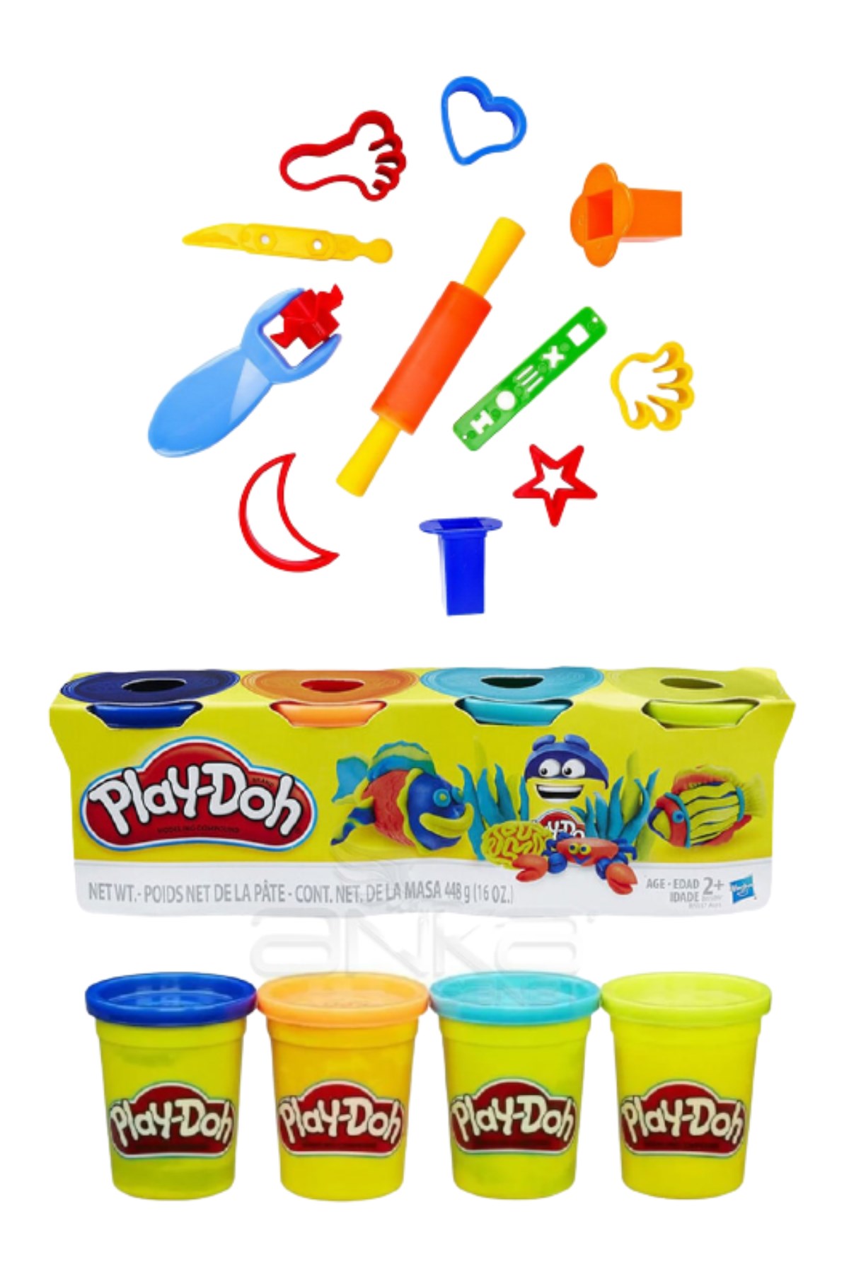 Play - Doh 4 Renk Oyun Hamuru Ve Küçük Şekiller Hamur Kalıpları