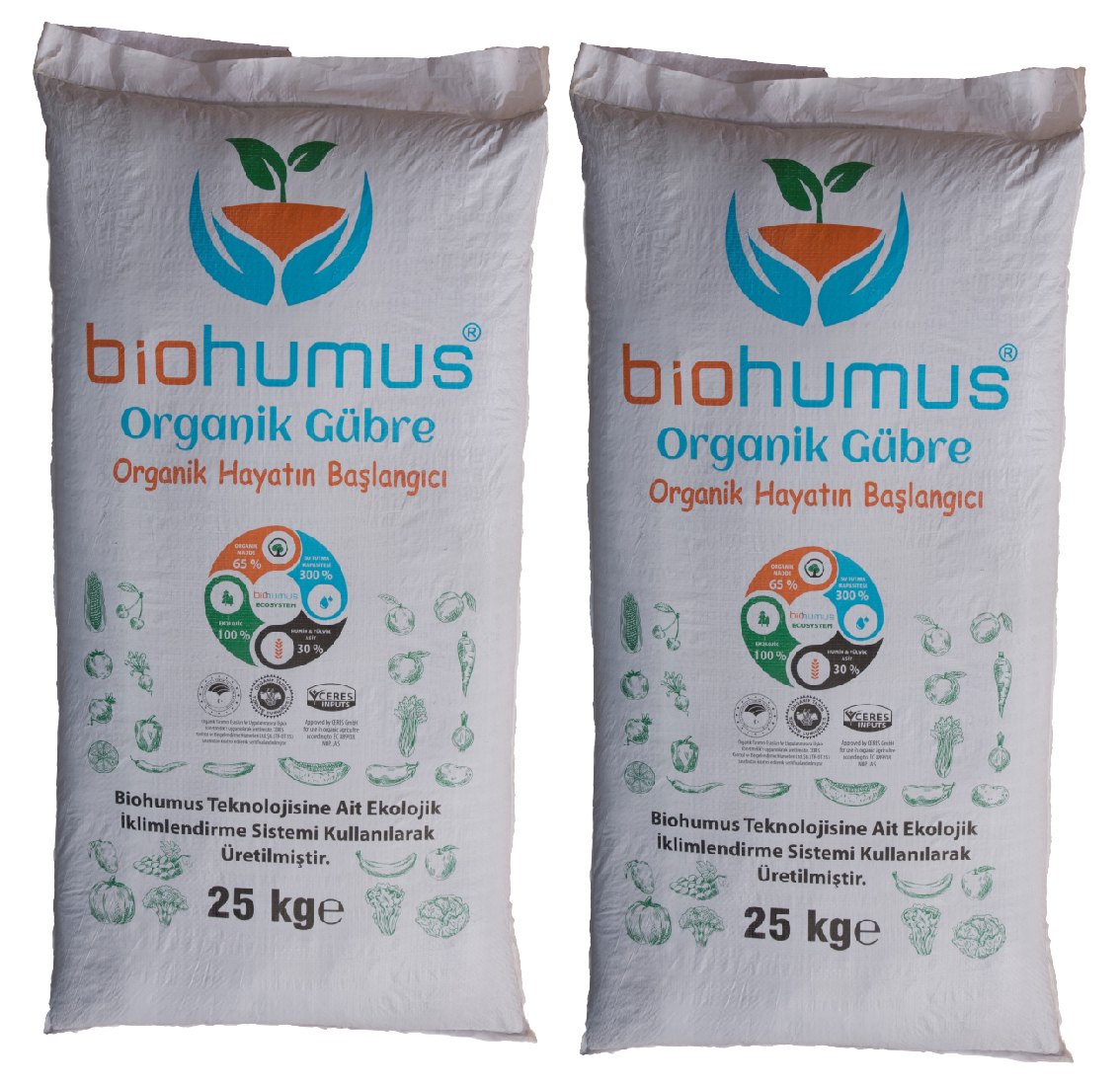 Biohumus Organik Gübre 50 KG Ikili