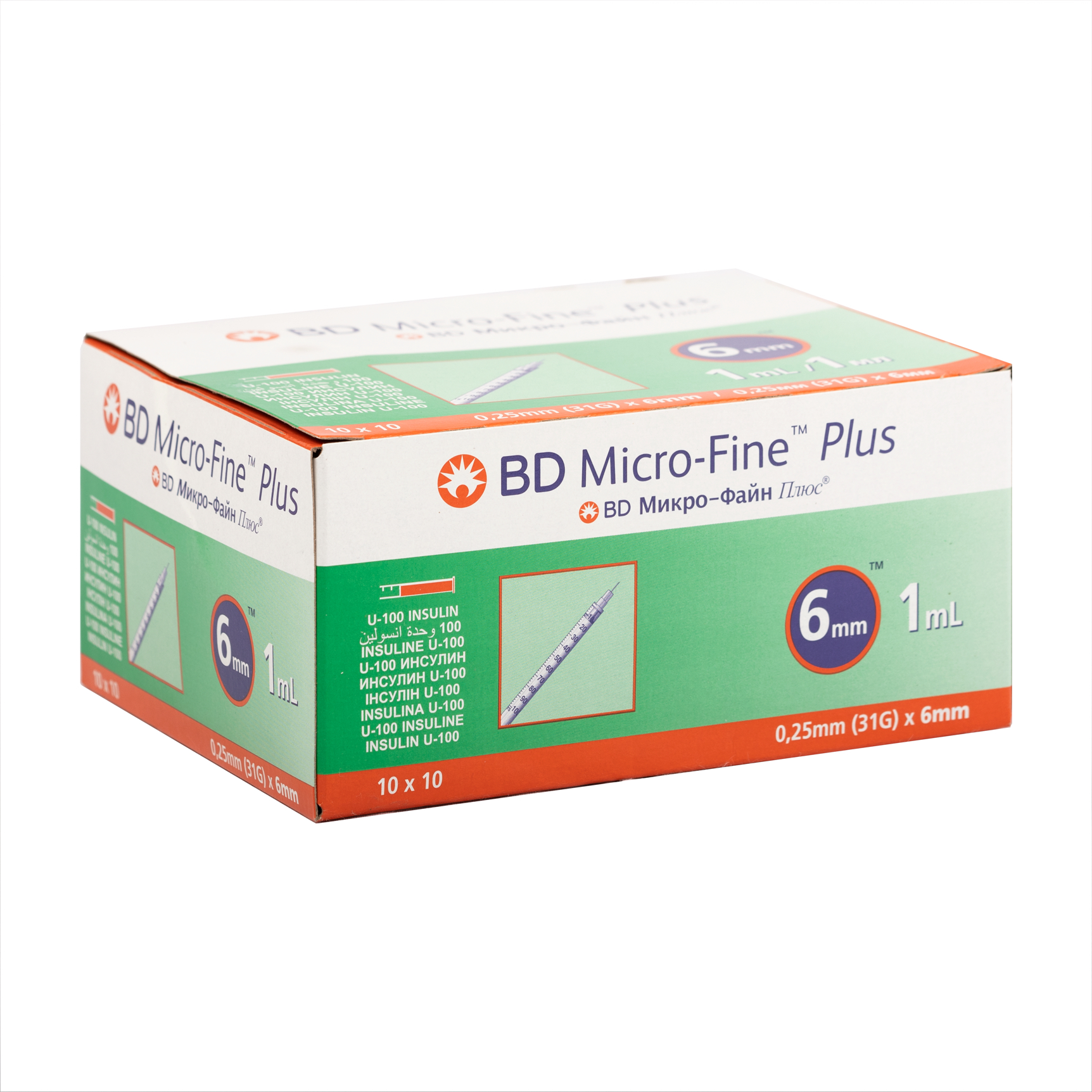 Bd Micro-Fine Plus İnsülin Enjektörü 1Ml 31G 6Mm 1 Paket 100 Adet