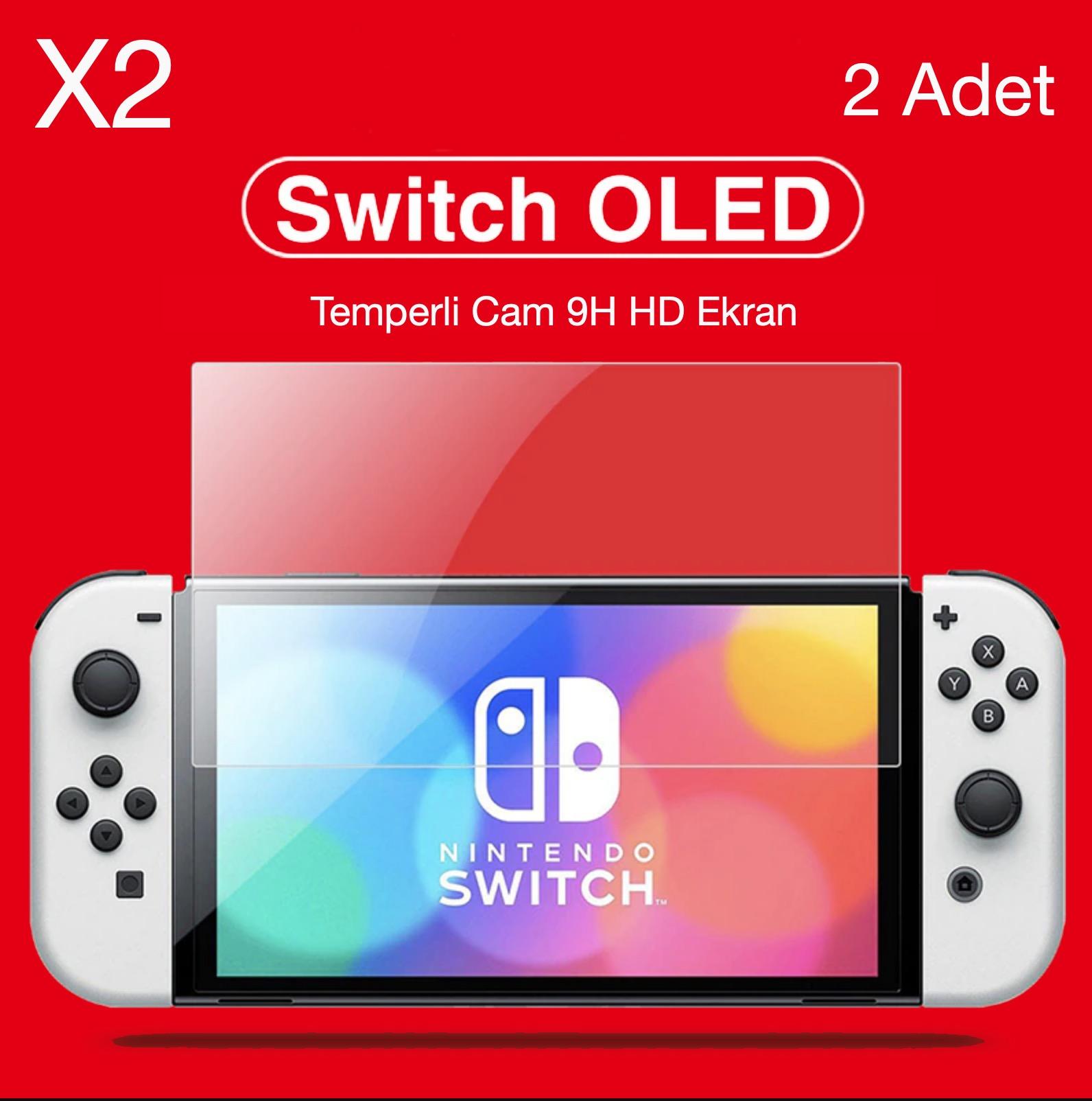 Nintendo Switch Oled Temperli Cam Ekran Koruyucu 2 Adet 9H