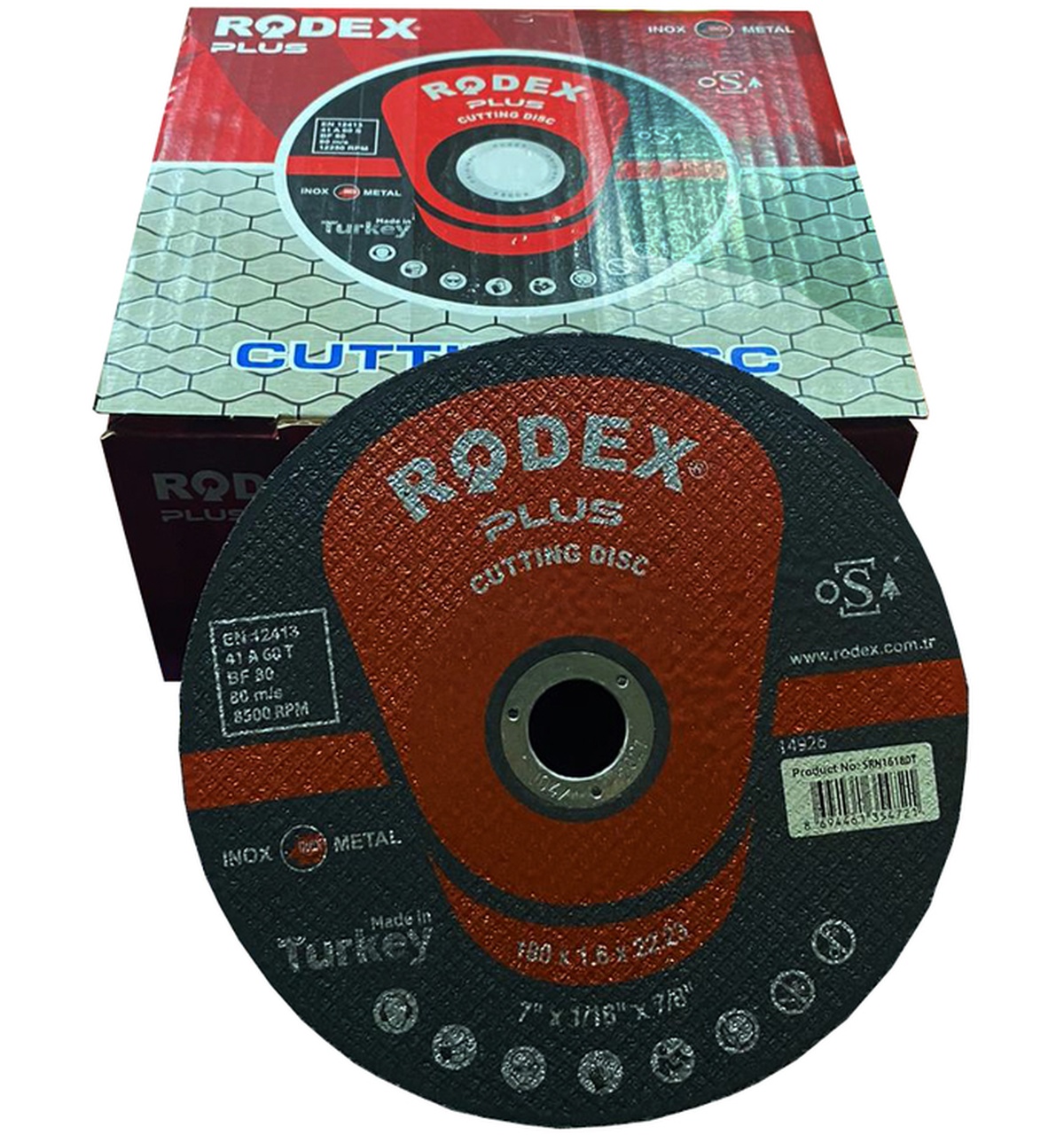 Rodex Inox Metal Kesici Taş Disk 180X1.6X22.23 Mm 25 Adet
