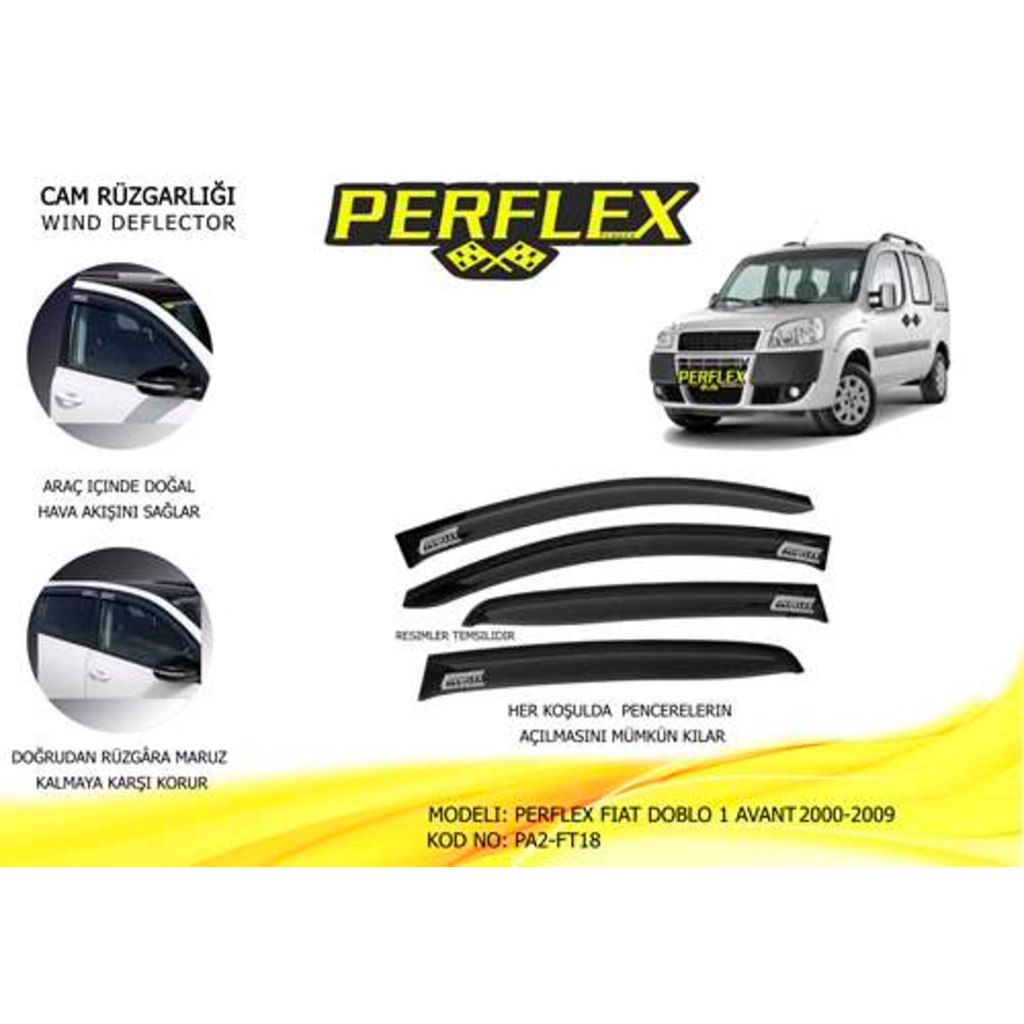 Perflex-Pa2Ft18 Cam Rüzgarligi Fiat Doblo 1 Avant 2000-2009 2 Li 514813279