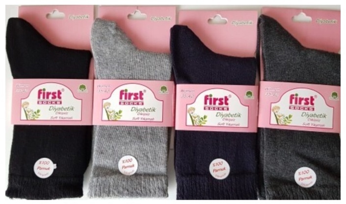 12'Li First Kadın Diyabetik Pamuklu Soket Şeker Çorabı-35-40