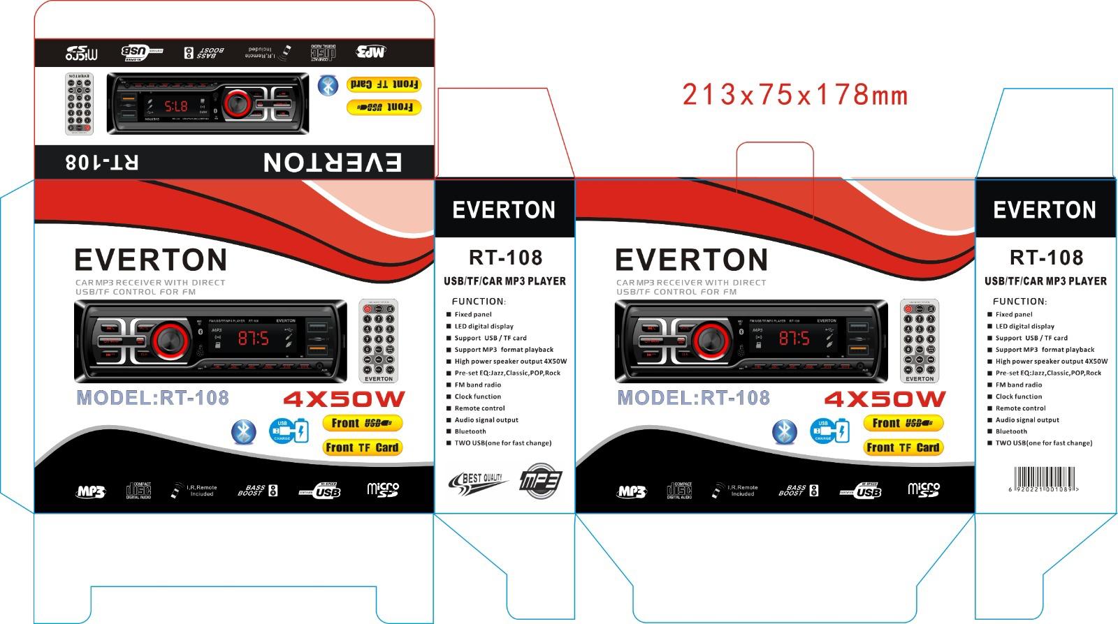 Everton RT-108 4X50W Usb/tf/car Mp3 Player Oto Teyp