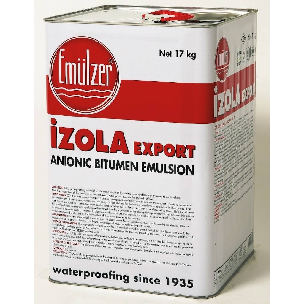 Emülzer Izola Export 17 Kg / Metal Kutu