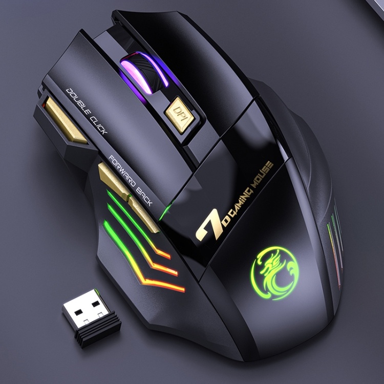 Imice GW-X7 RGB Kablosuz Oyuncu Optik Mouse Siyah