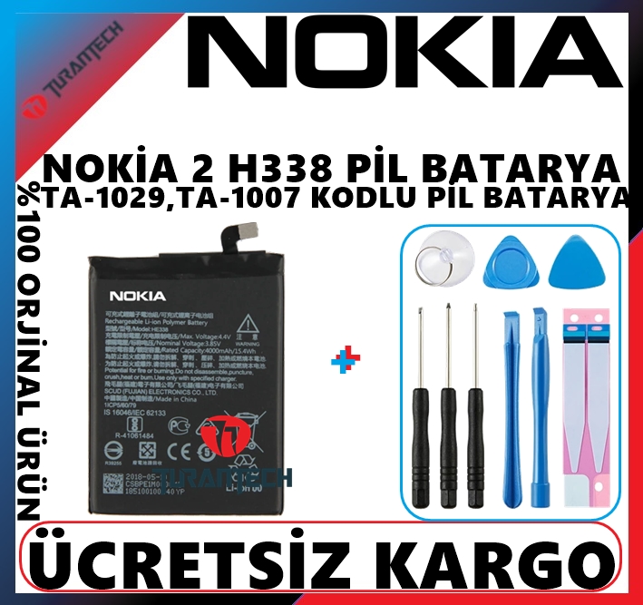 Nokia 2 He338 Batarya Pil ve Tamir Seti 4000 Mah