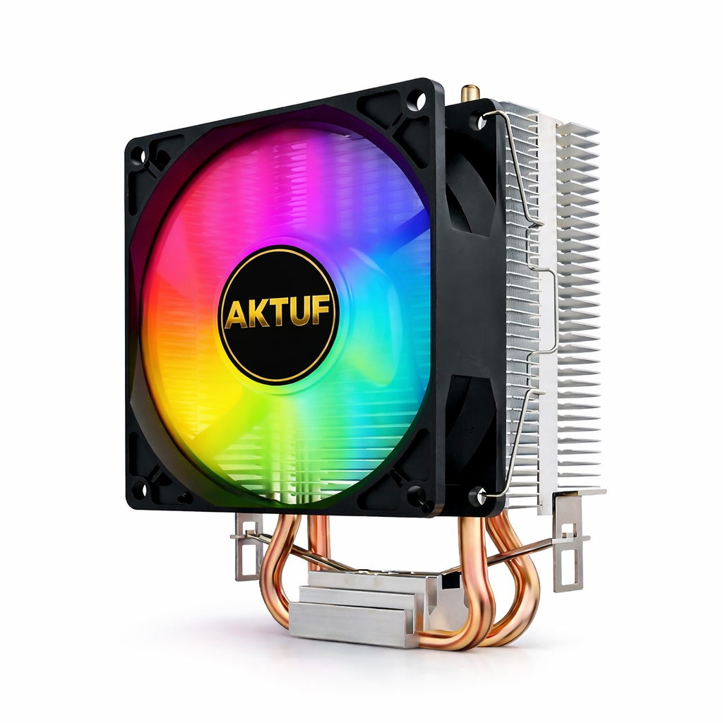 Aktuf Ak2x Rainbow 2 Bakır Borulu 105 Tdp Amd/intel Kule Tipi Yüksek İşlemci Soğutucusu 90mm