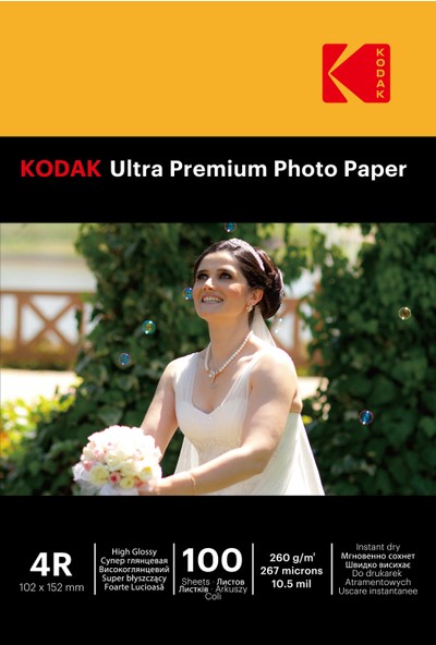 Kodak 10X15Cm 260 G Ultra Premium Parlak Inkjet Fotoğraf Kağıdı