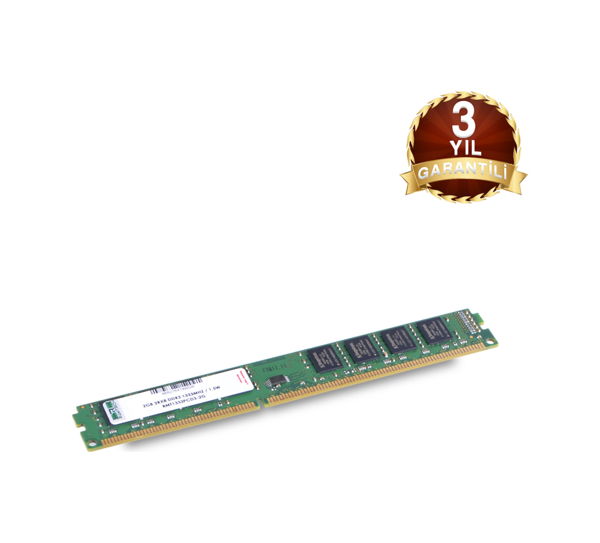 Ramtech RMT1333PCD3-2G 2 GB DDR3 1333 MHz CL9 1.5 V Masaüstü PC Ram