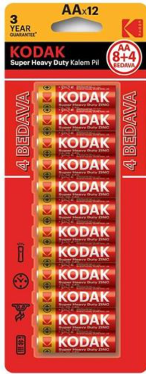 Kodak Super Heavy Duty AA Kalem Pil 12'li
