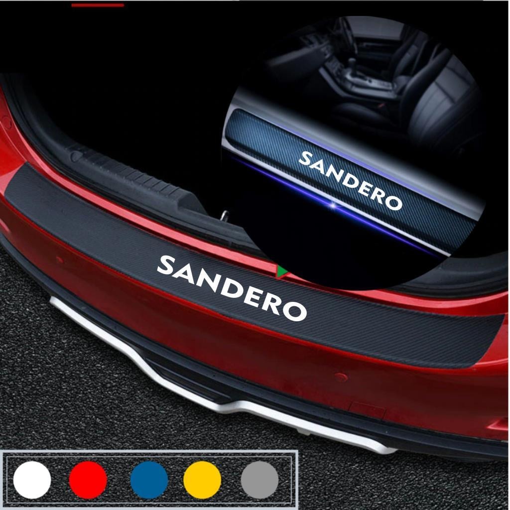 Dacia Sandero Için Karbon Bagaj Ve Kapı Eşiği Sticker Seti