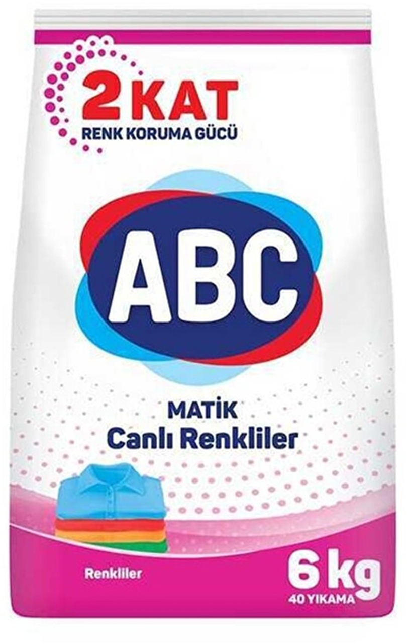 ABC Matik Toz Çamaşır Deterjanı Renkliler İçin 40 Yıkama 6 KG