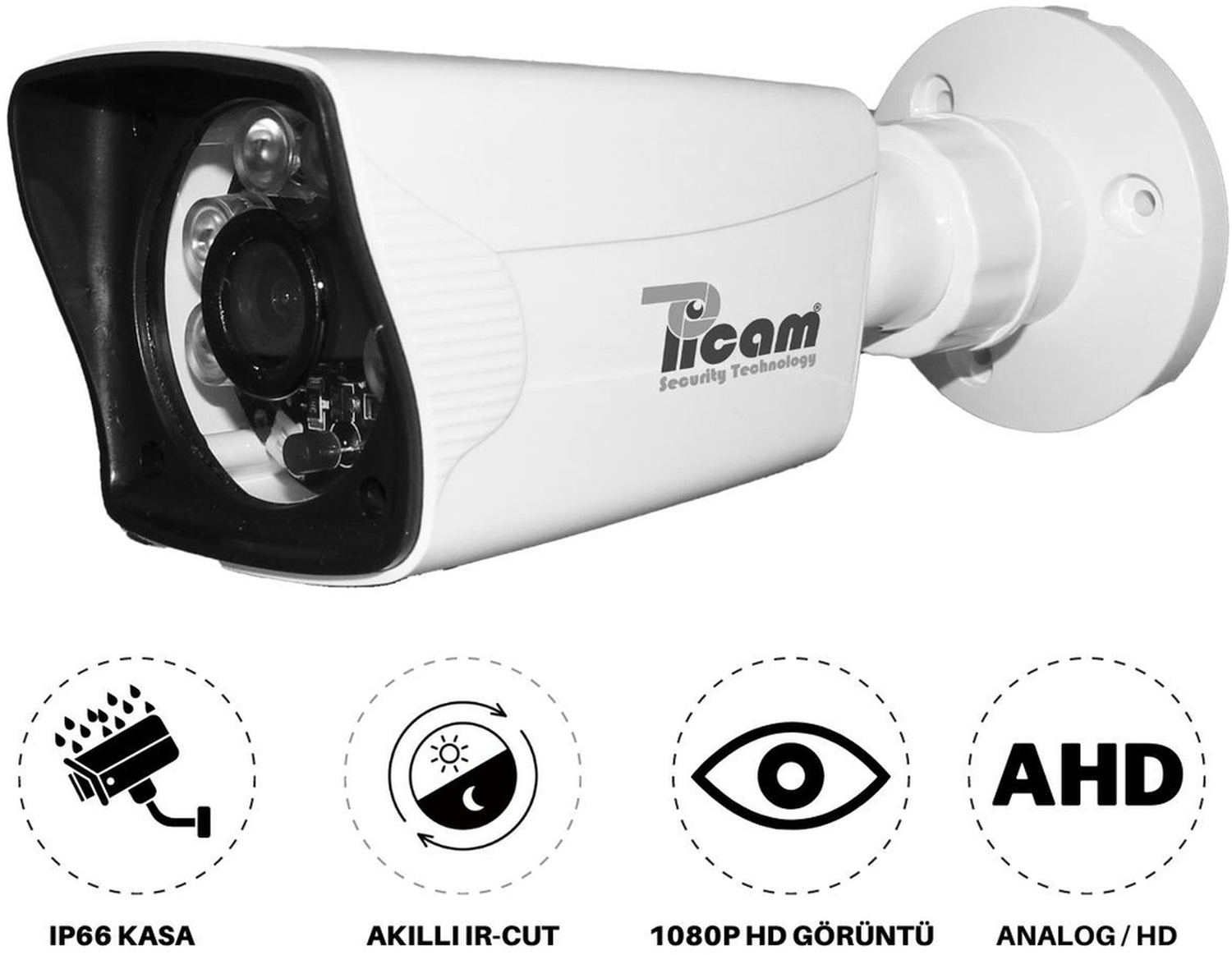 Picam 5mp Sony Lensli 1080p 6 Atom Led Gece Görüşlü Suya Dayanıklı Plastik Kasa Fullhd Güvenlik Kamerası