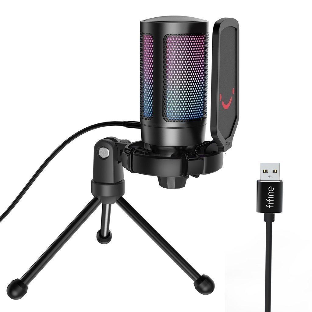 Fifine Ampligame A6V Yayıncı Youtuber RGB USB Mikrofon​
