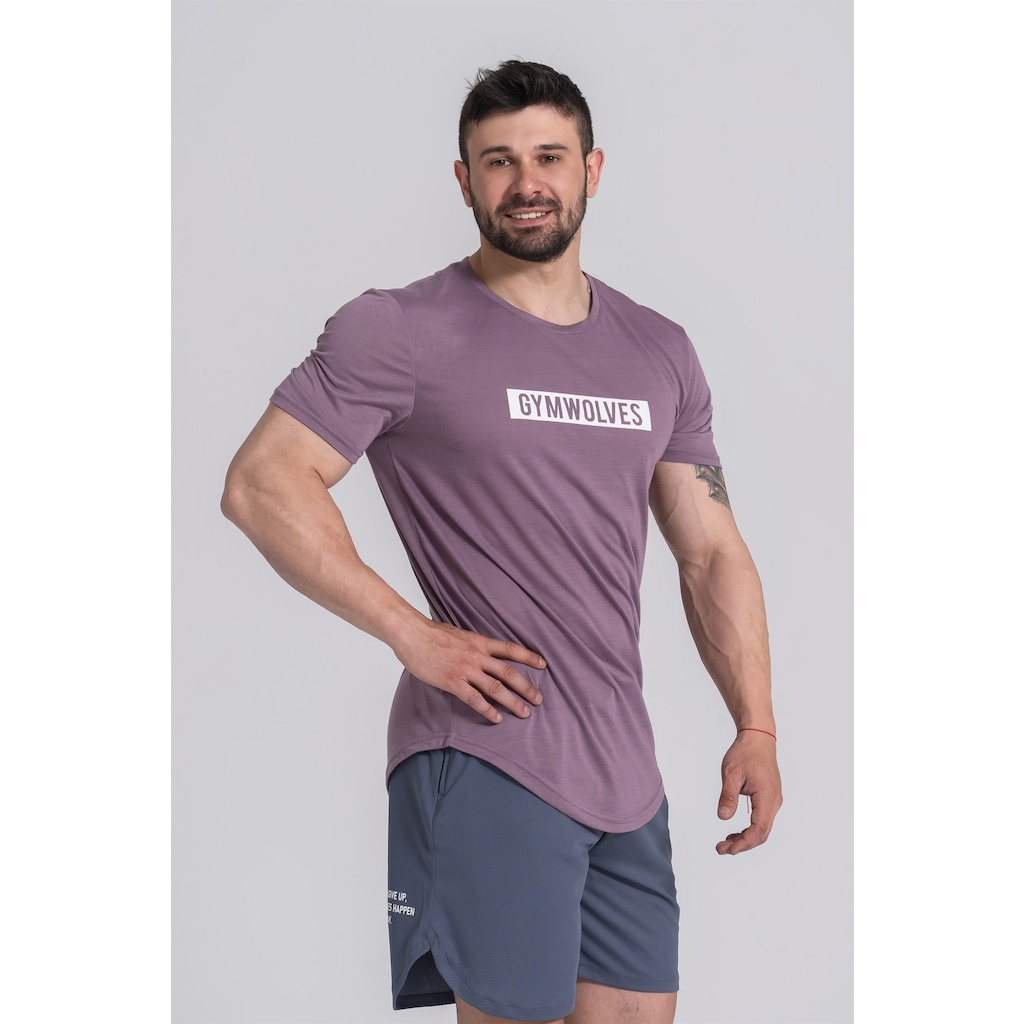 Gymwolves Erkek Spor Tişört Mor | Workout T-Shirt