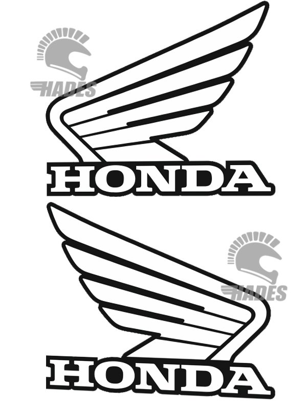 Hades Motosiklet Aksesuarları Honda Sticker Kanat Beyaz