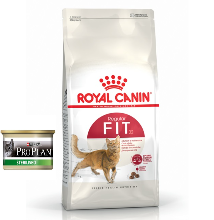 Royal Canin FHN Fit 32 Kedi Maması 15 KG + Pro Plan Sterilised Somonlu Kısır Kedi Maması 2 x 85 G