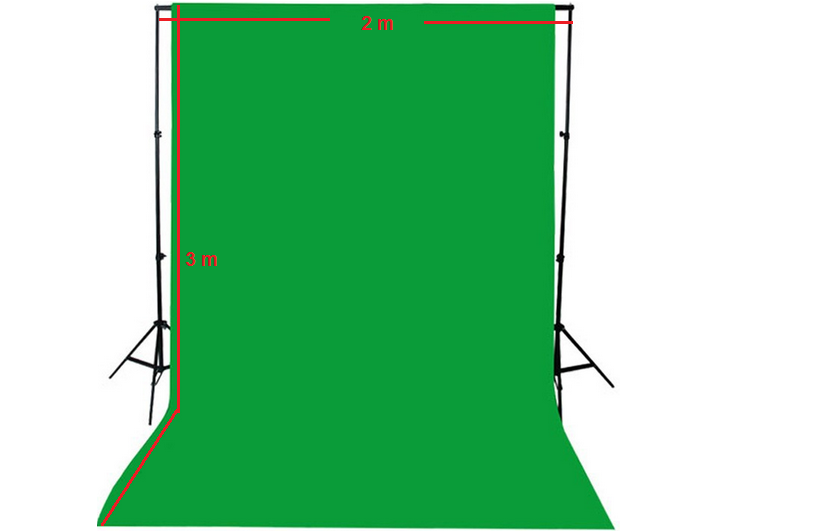 Greenbox Chromakey Ürün Çekimi İçin 200 x 300 CM Yeşil Fon Perde + 200 x 200 CM Fon Standı