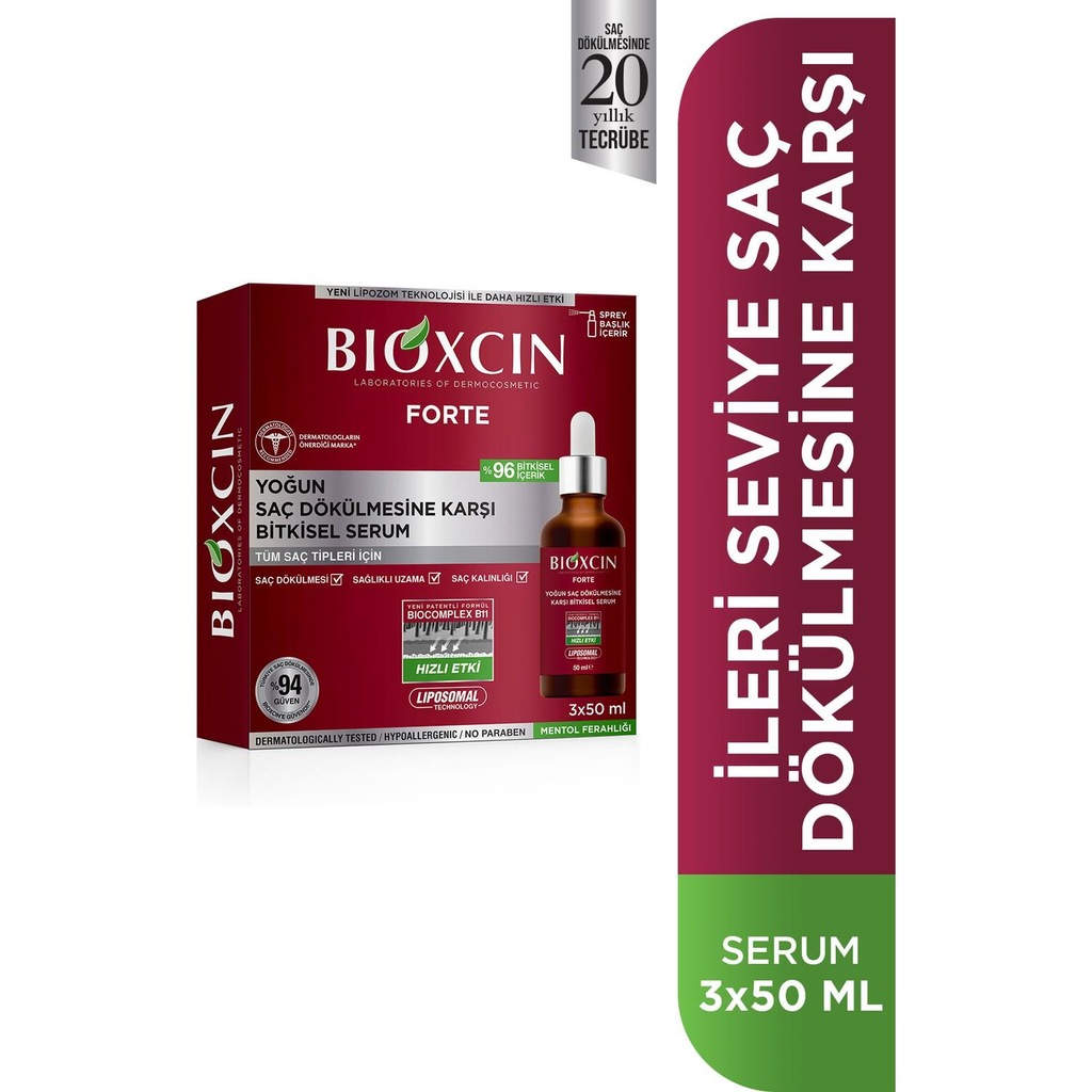 Bioxcin Forte Yoğun Saç Dökülme Karşıtı Bitkisel Serum 3 x 50 ML