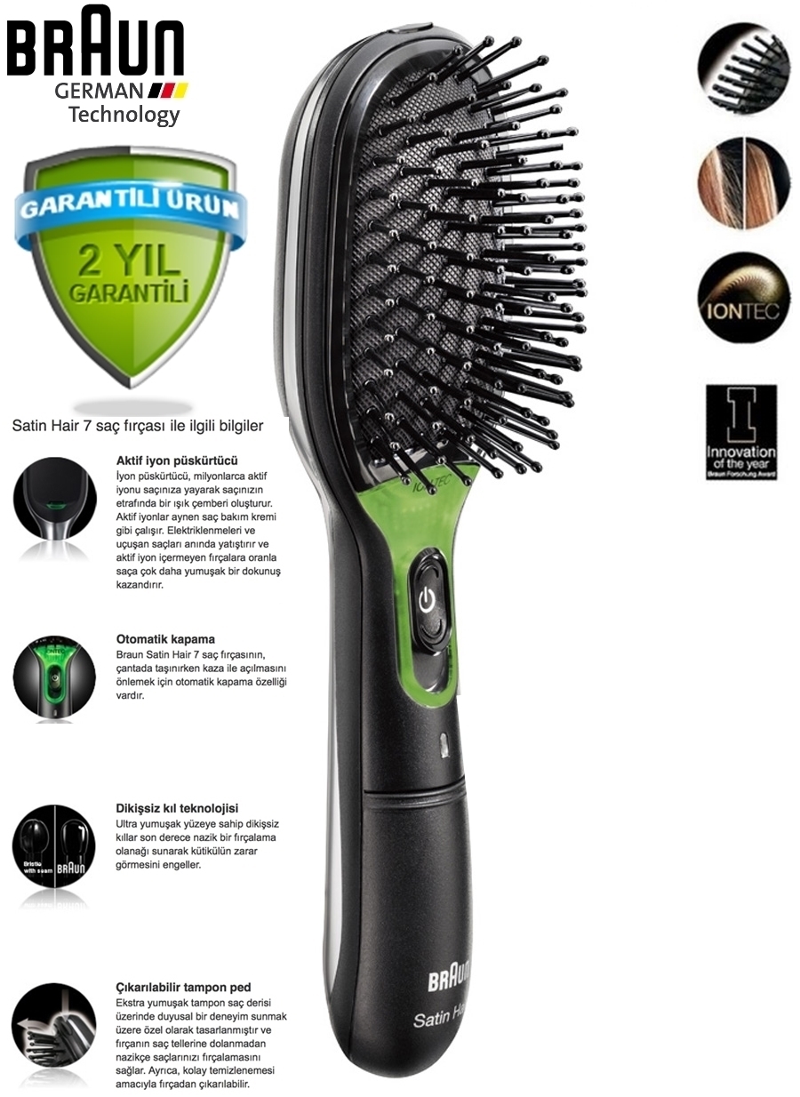 ✅Saç Fırçası Satin Hair 7 Iontec Brush Braun  BR710