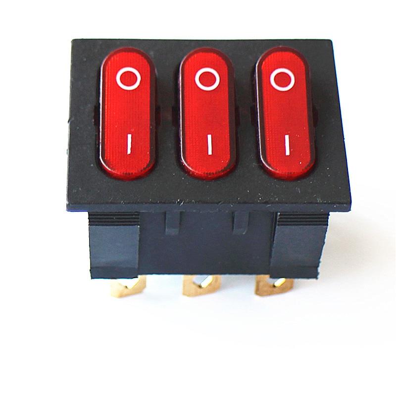 Kcd3 Üçlü Işıklı On-Off Anahtar 9 Pin