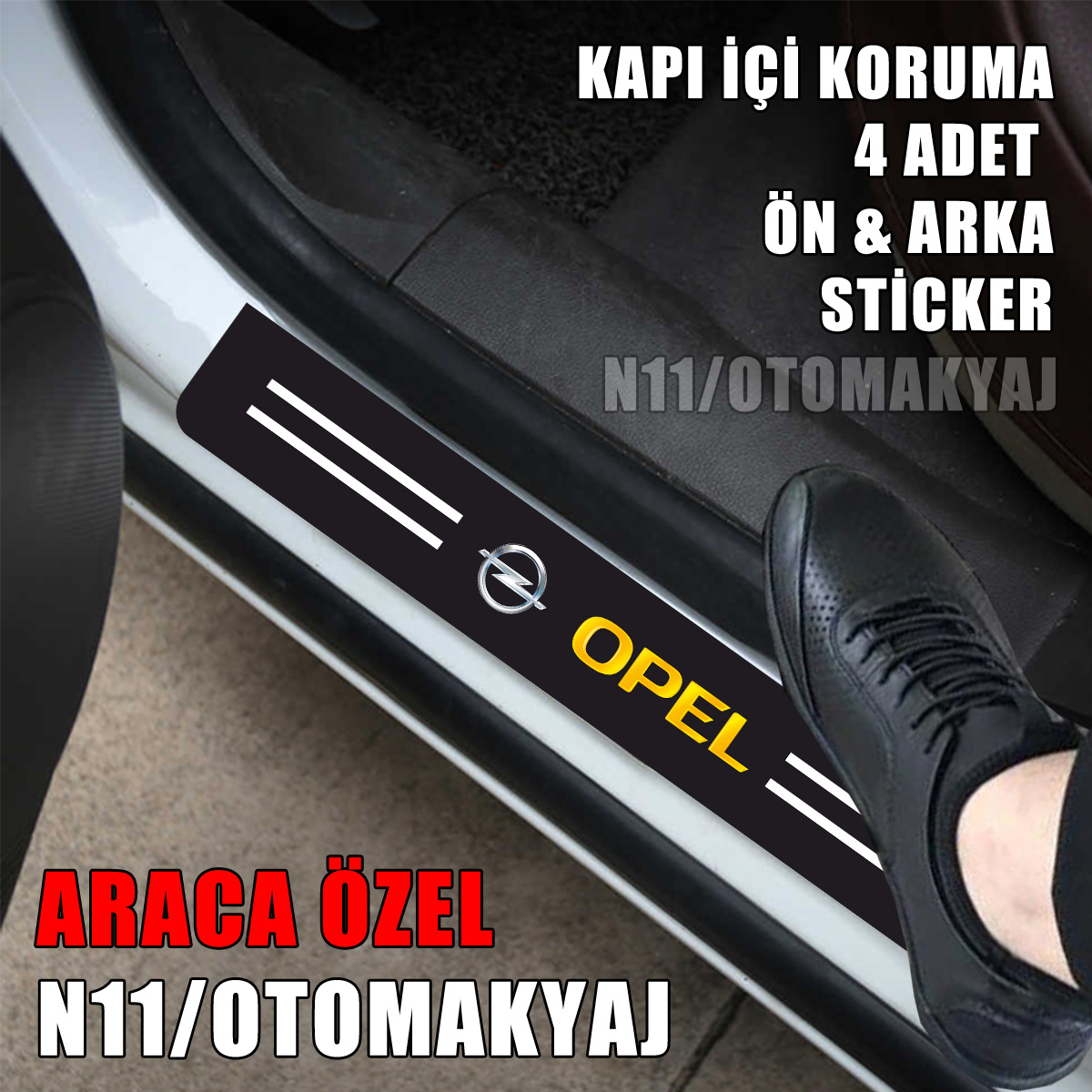 Opel Astra G Kapı İç Koruma Ayaklık Sticker Markalı