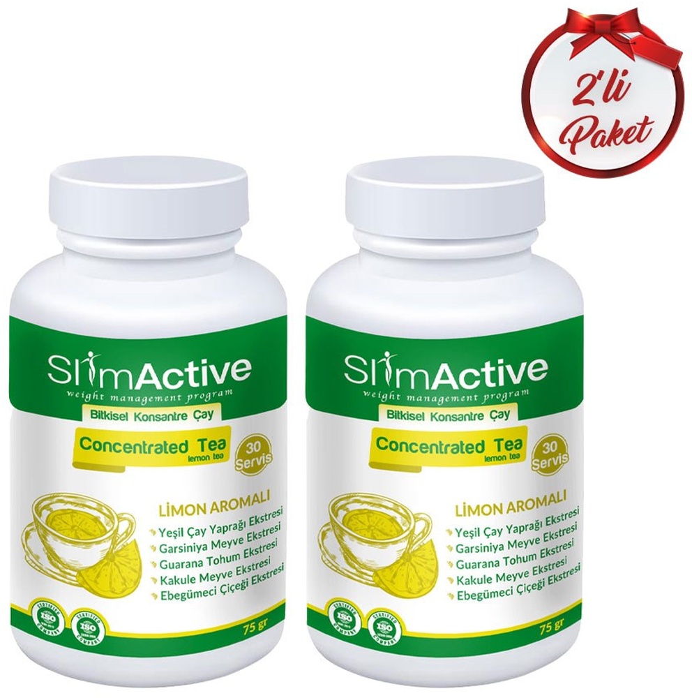 Slim Active Limon Aromalı Bitkisel Konsantre Çay 2 x 75 G