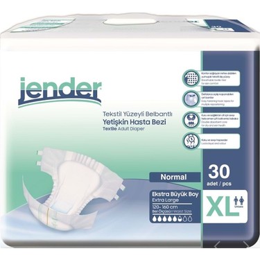 Jender Tekstil Yüzeyli Bel Bantlı Yetişkin Hasta Bezi XLarge 30'l