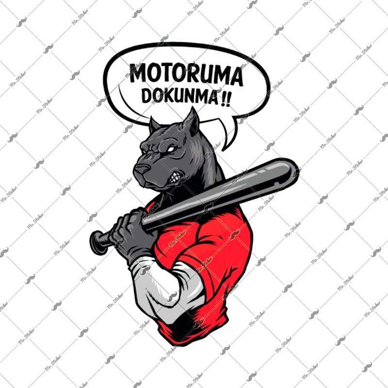 Wrn35 Motoruma Dokunma Kizgin Pitbull Sticker