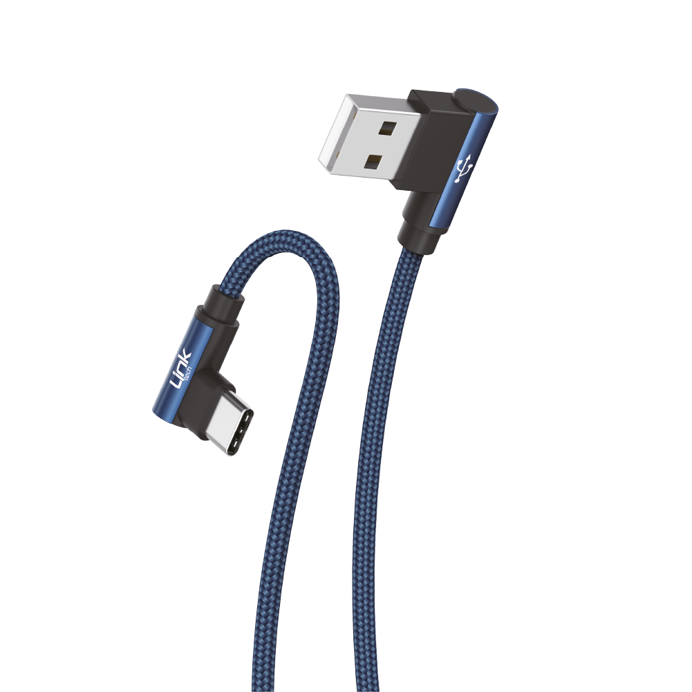 Linktech K594 Safe TYPE-C USB 90 Derece Şarj Kablosu - Mavi
