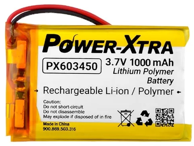 Power-xtra Px603450 - 3.7v 1000mah Li-polymer Pil-devreli-1.5a