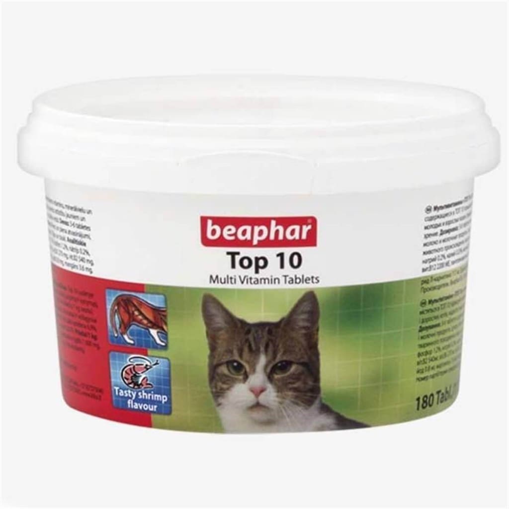 Beaphar Top 10 Cat Kediler için Komple Vitamin Tableti 180'li