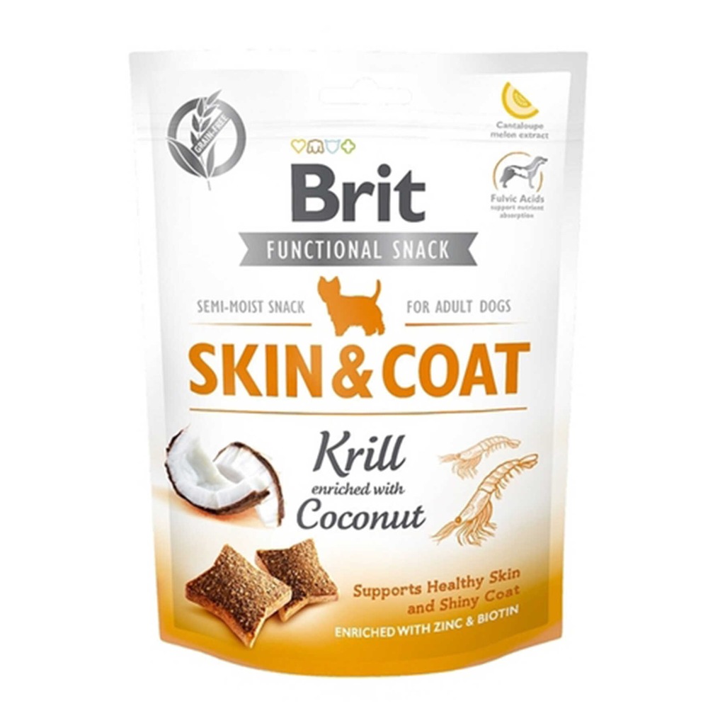 Brit Functional Snack Skin & Coat Karides ve Hindistan Cevizli Köpek Ödülü 150 G