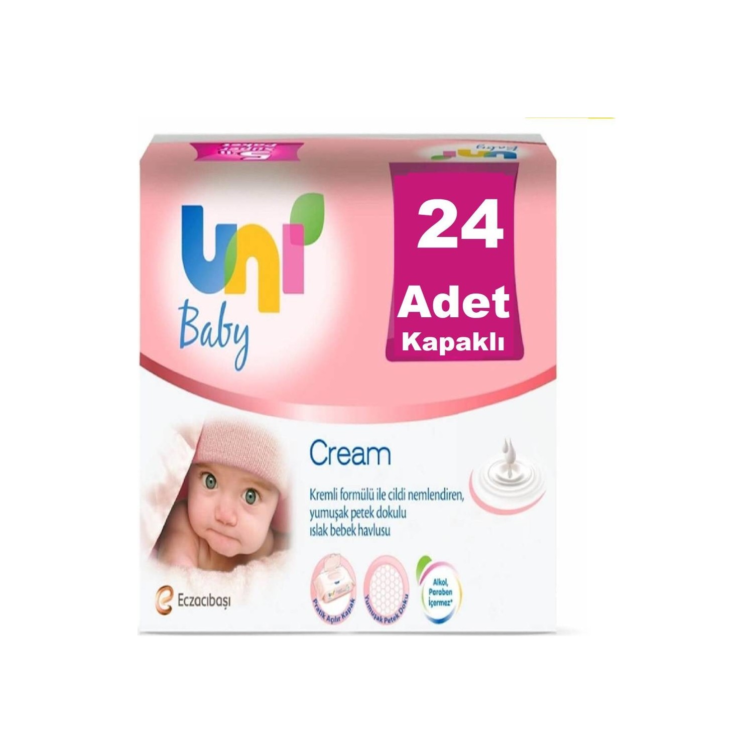 Uni Baby Cream Islak Bebek Havlusu 24'Lü Paket 1344'Lü