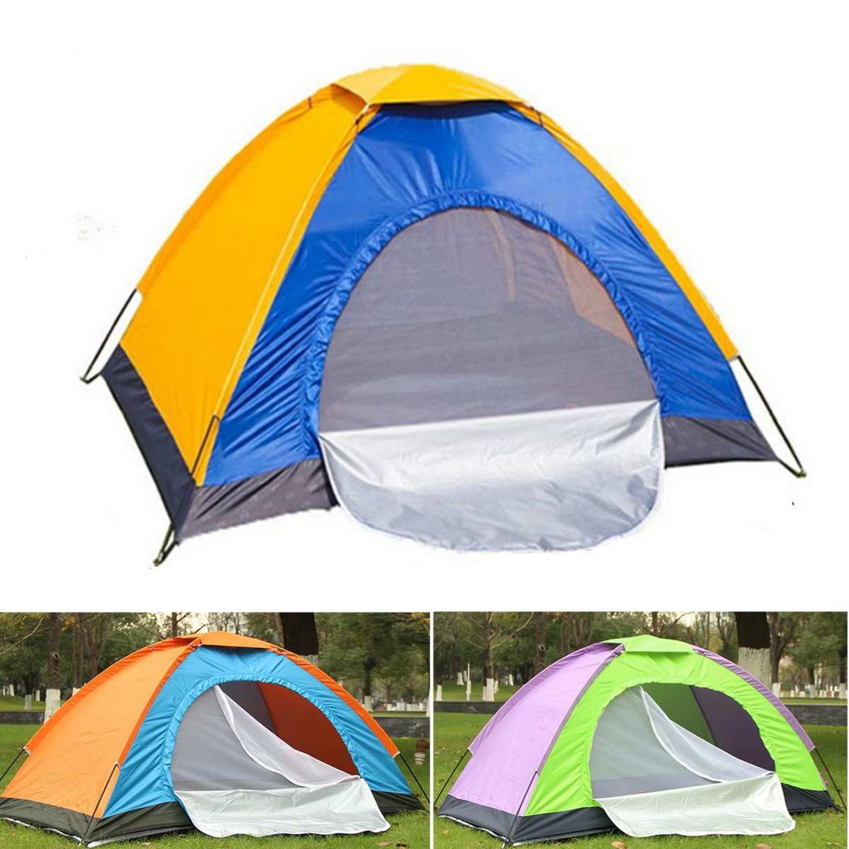 2 Kişilik Renkli Kamp Çadırı Sineklikli 210x150x130 CM